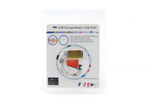 4GB NEON Turbo Slide HiSpeed USB2 Flash Drive ultra-compact (Gold) Box