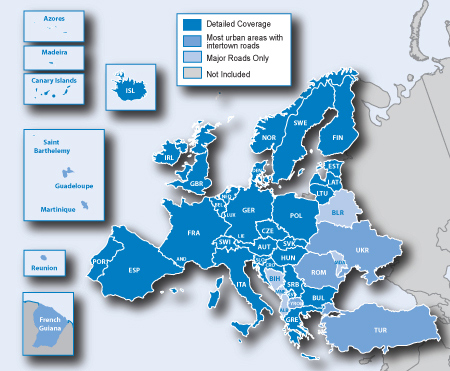 Map Of Europe 2011. The Full Europe Garmin map