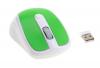 NEON Wireless Optical Mouse USB Dual-button with scrool-wheel White/Green