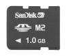 1GB Sandisk Memory Stick Micro (M2) Memory Card w/MS PRO Duo adapter (bulk)