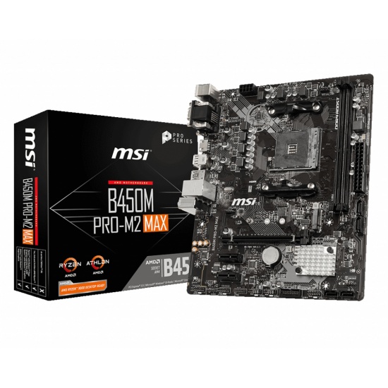 MSI B450M PRO-M2 MAX AMD B450 AM4 Micro ATX DDR4-SDRAM Motherboard
