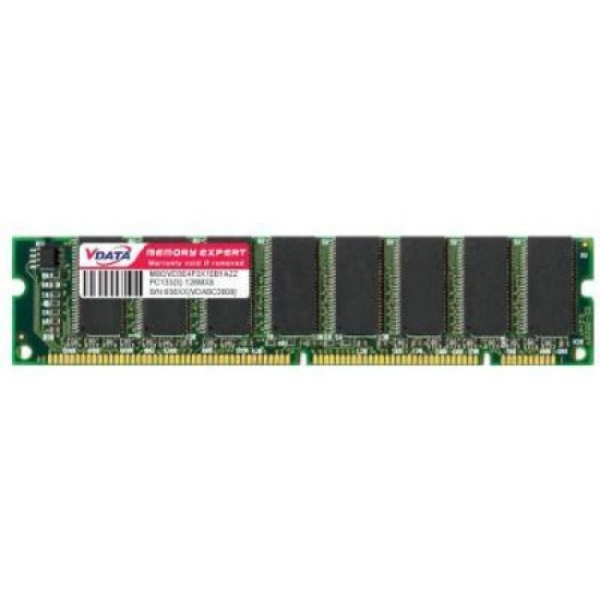 128MB V-Data PC133 SDRAM memory module (8 chips, 168 pins)