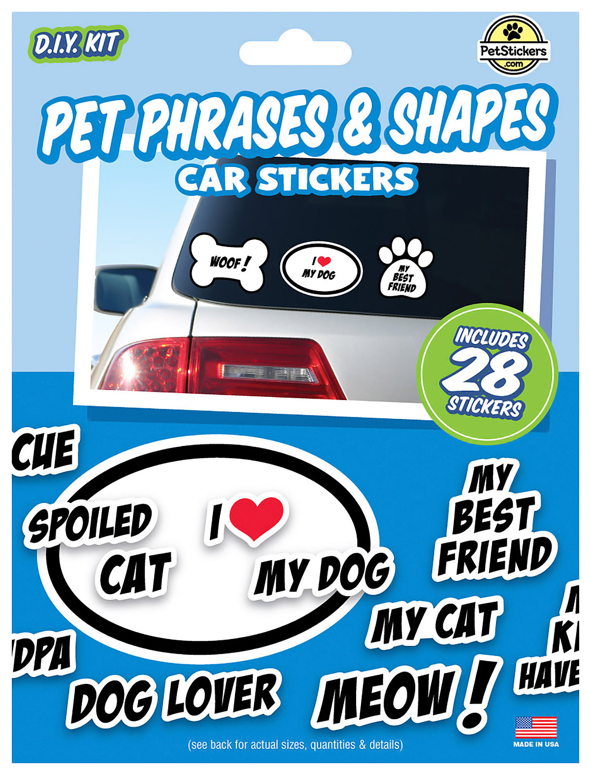 Car sticker with phrases