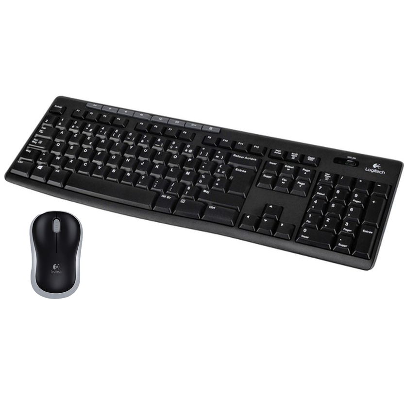 Logitech Wireless Combo MK270 AZERTY Keyboard and Mouse Black - French Layout
