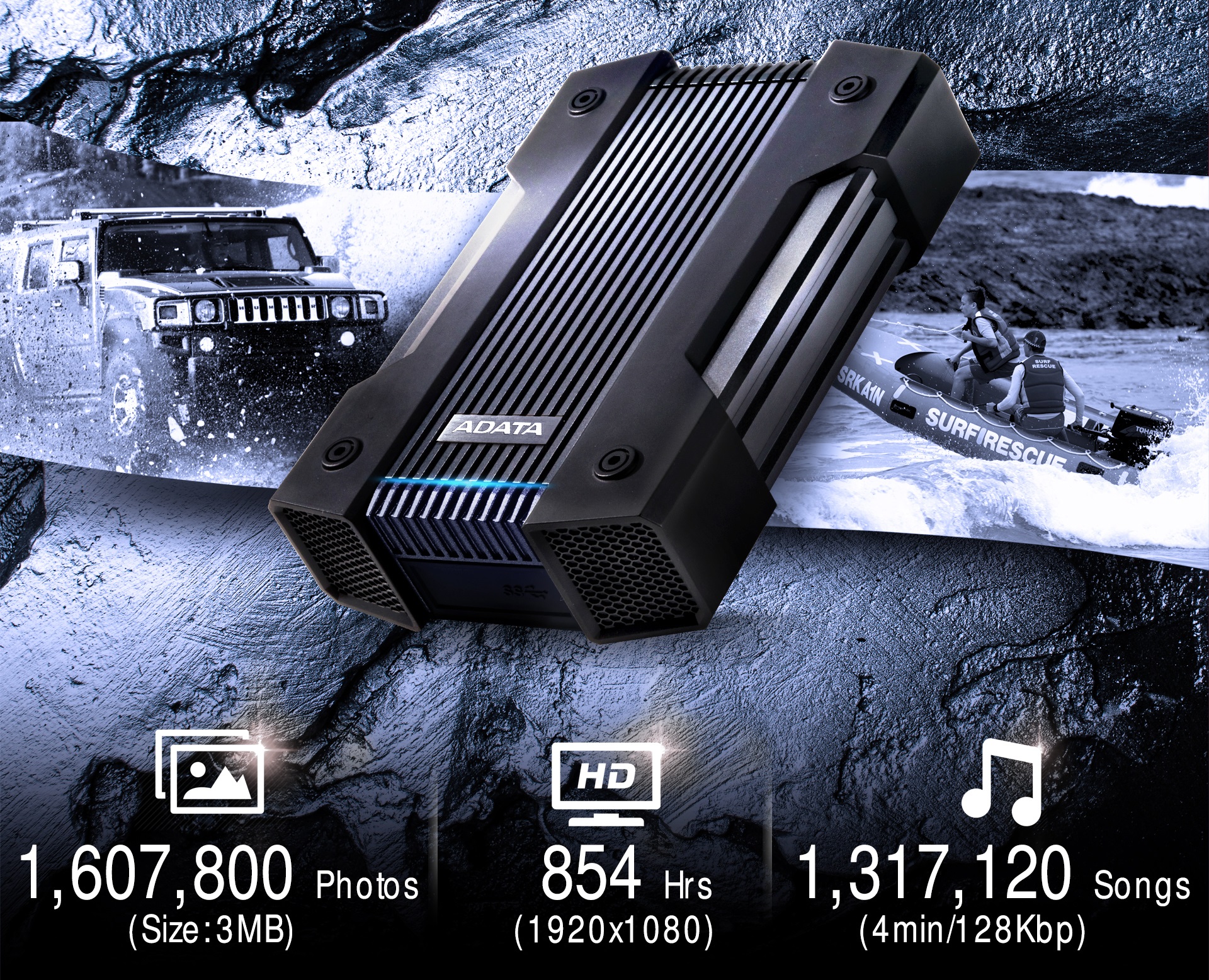 5TB AData HD830 Extreme Durable USB3.1 Portable Hard Drive