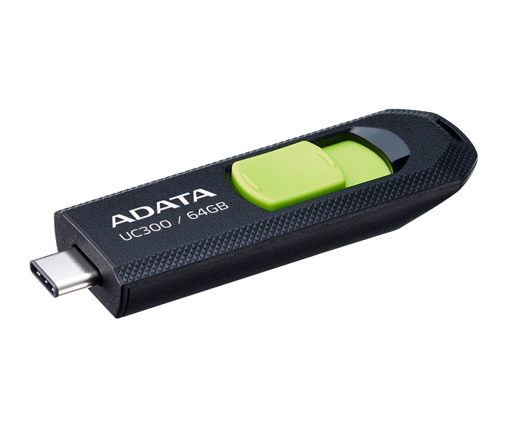 64GB AData USB3.2 UC300 TypeC USB Flash Drive Black/Green