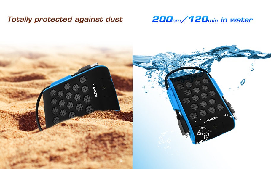 Blue/Black 2TB AData HD720 Waterproof Shockproof USB3.0 Portable 2.5-inch HDD 