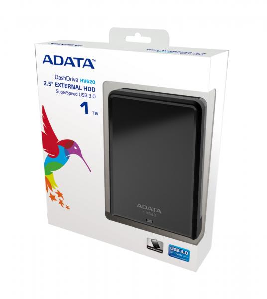 1TB AData DashDrive HV620 USB3.0 Black Portable Hard Drive