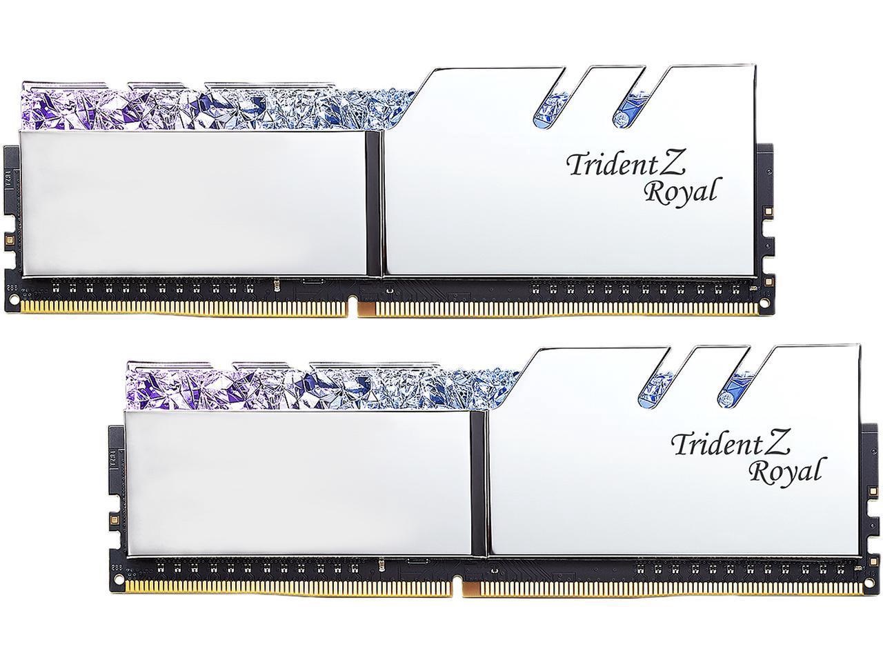 16GB G.Skill DDR4 Trident Z Royal Silver 3600Mhz PC4-28800 CL14