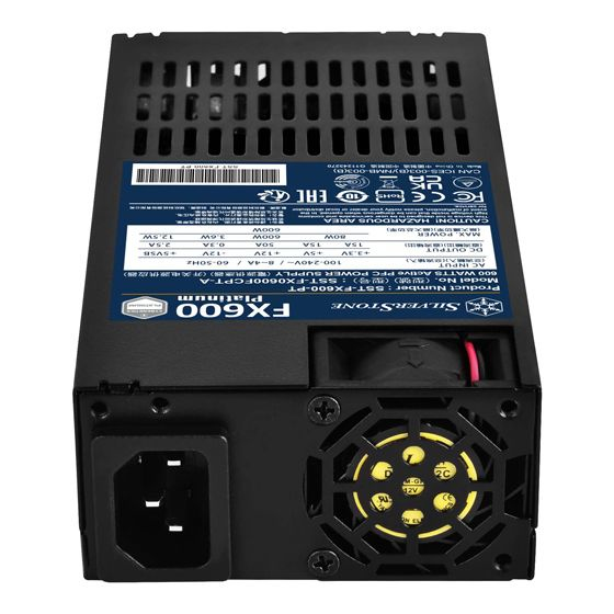 未使用SilverStone FX600 600W Flex ATX 電源 PC Silverstone FX600 Platinum power supply unit 600 W 20+4 pin