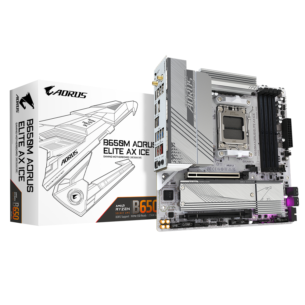 AORUS B650M ELITE AX ICE motherboard AMD B650 Socket AM5 ATX