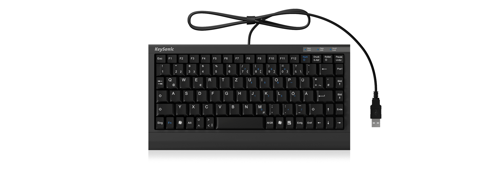 KeySonic ACK-595C+ keyboard USB QWERTY US English Black