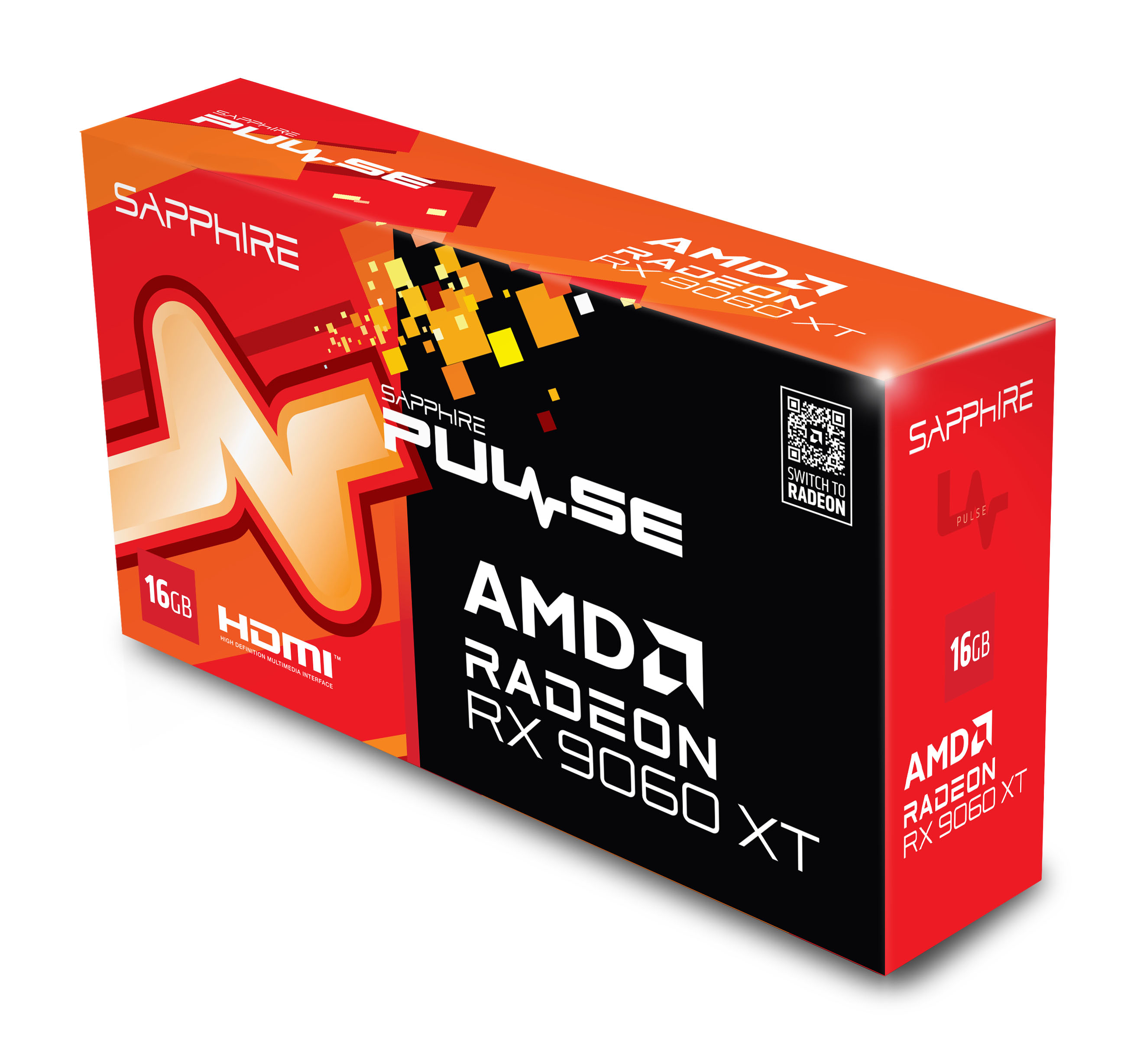 Sapphire PULSE AMD Radeon RX 9060 XT 16GB GPU GDDR6