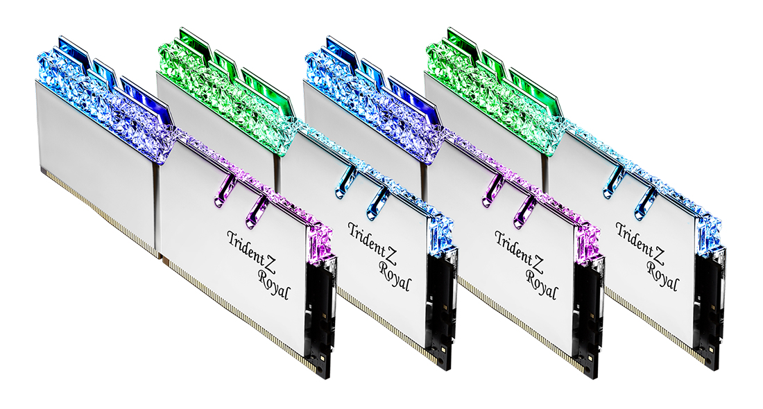 32GB G.Skill DDR4 Trident Z Royal Silver 3600Mhz PC4-28800 CL14 1.45V Quad  Channel Kit (4x8GB)