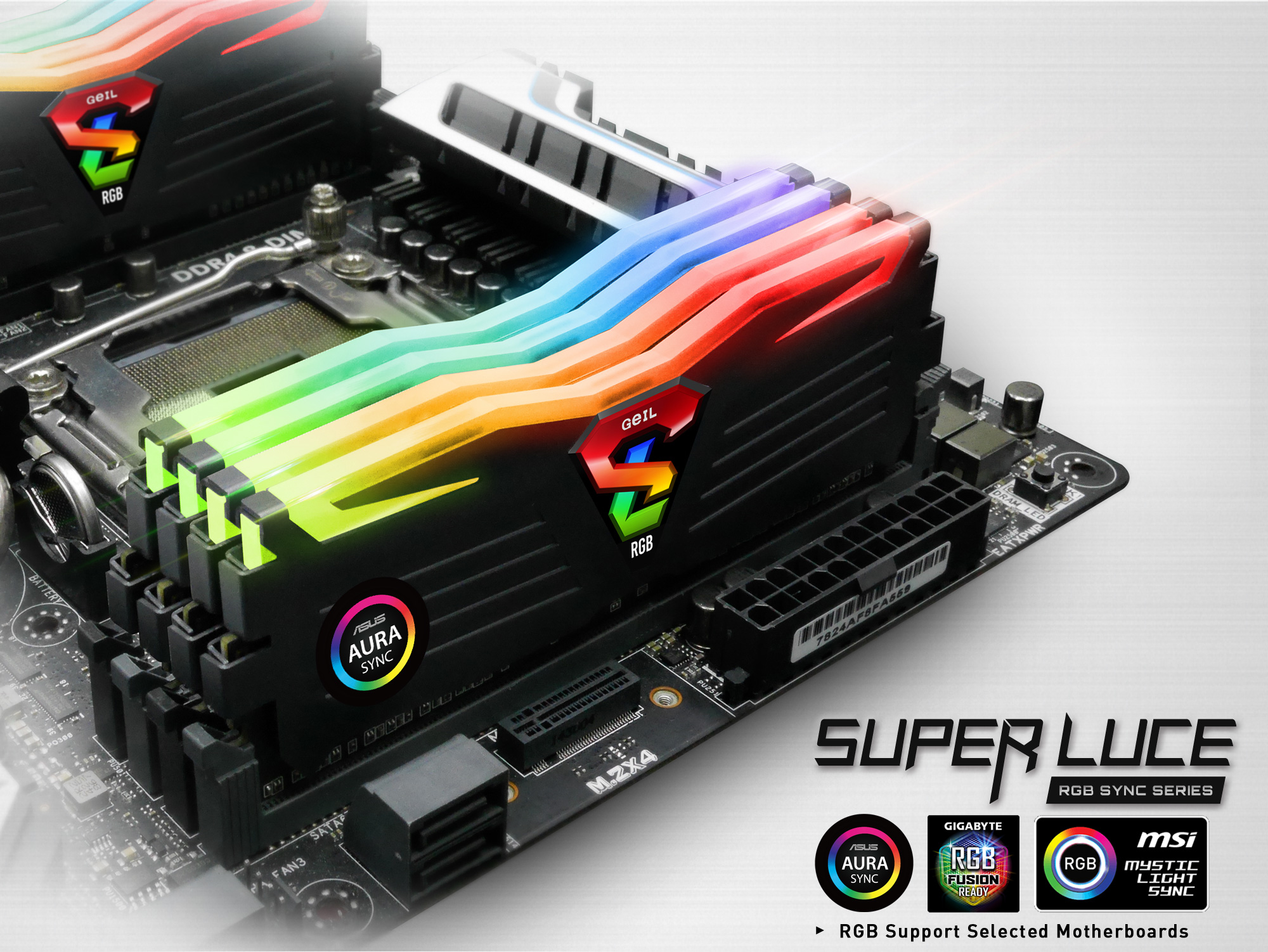 16GB GeIL Super Luce RGB SYNC DDR4 3000MHz PC4-24000 CL16 Dual