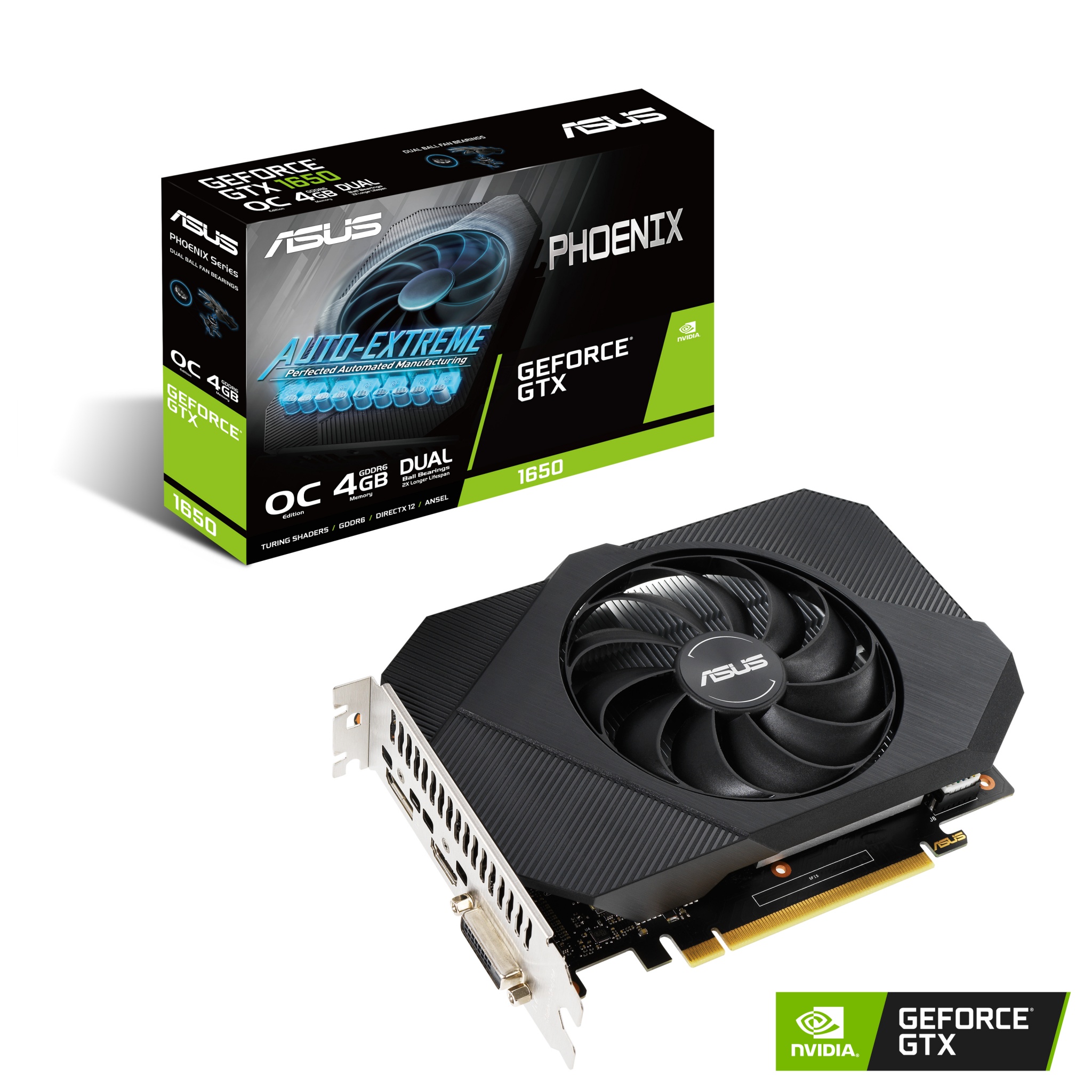 拡張カード GTX1650 4GB GDDR6 Asus Phoenix GTX1650 OC 4GB DDR6 DVI HDMI DP 1665MHz GPU Graphics Card
