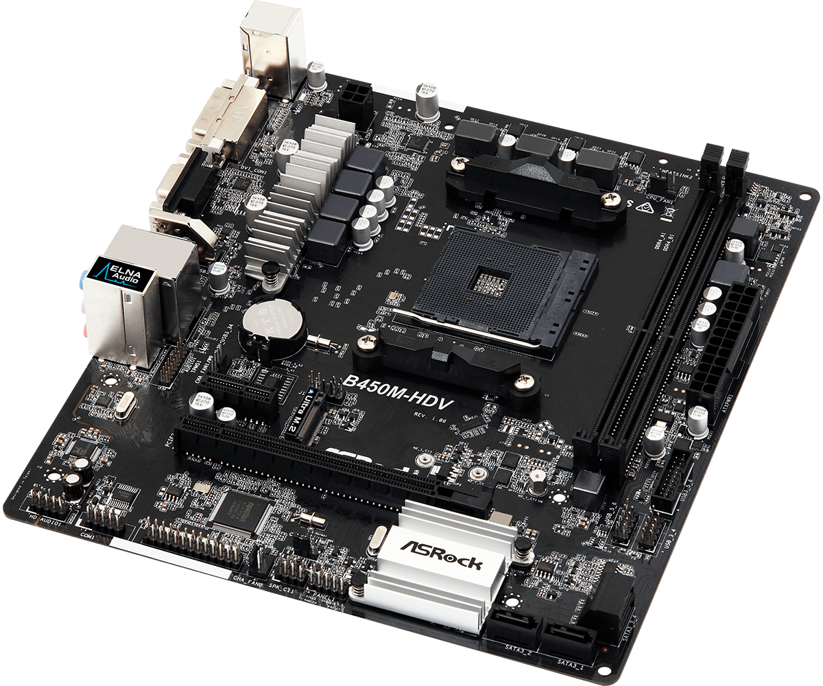 ASRock B450M-HDV AMD AM4 DDR4 Micro ATX Motherboard R4.0