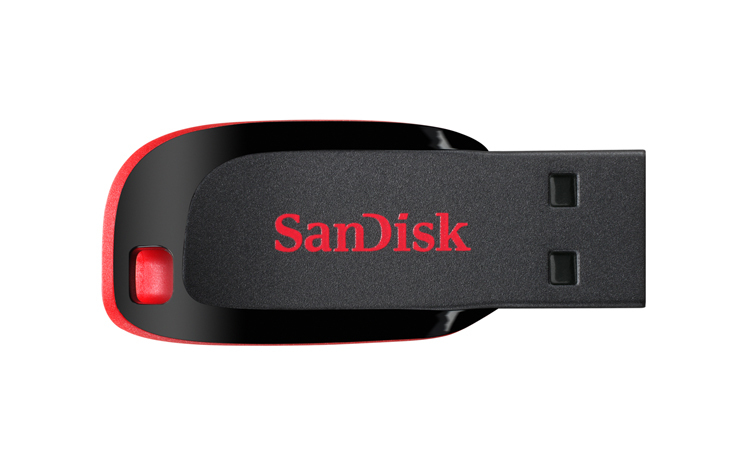 128GB SanDisk Cruzer Blade USB2.0 Flash Drive - Black, Red