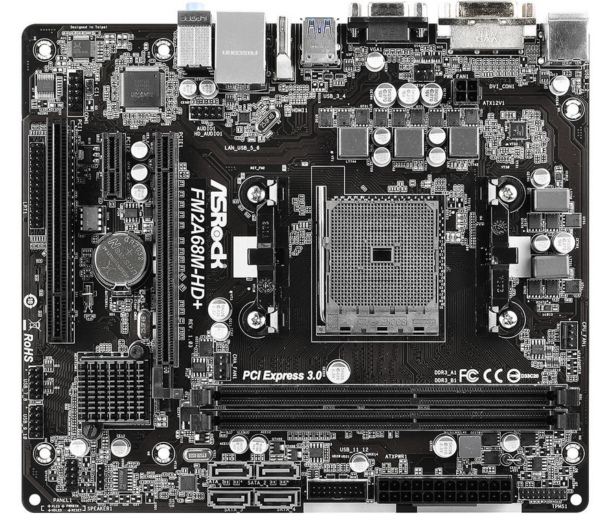 Asrock FM2A68M-HD AMD A68H DDR3-SDRAM MicroATX Motherboard