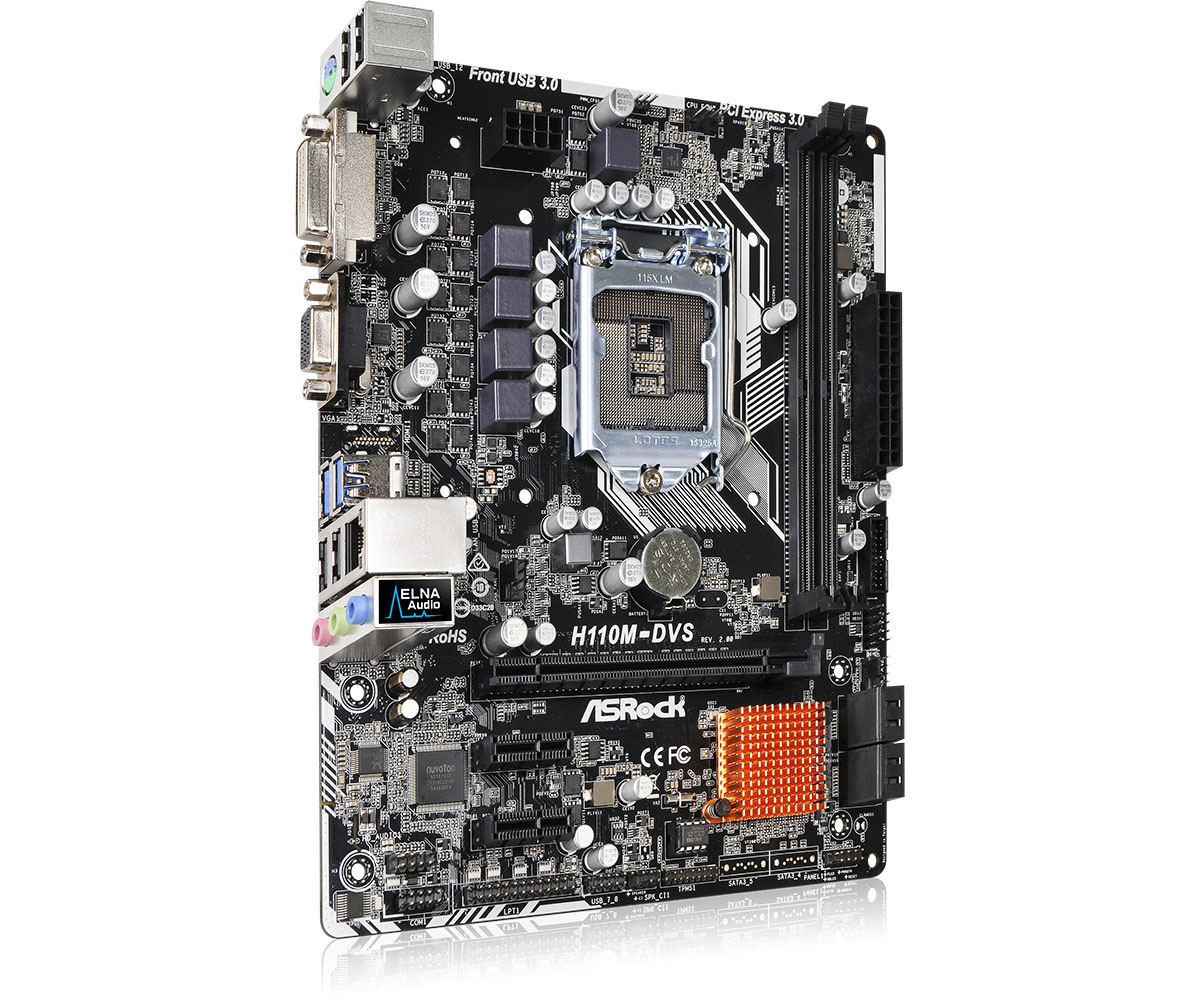 Asrock H110M-DVS R2.0 Intel H110 Micro ATX DDR4-SDRAM Motherboard