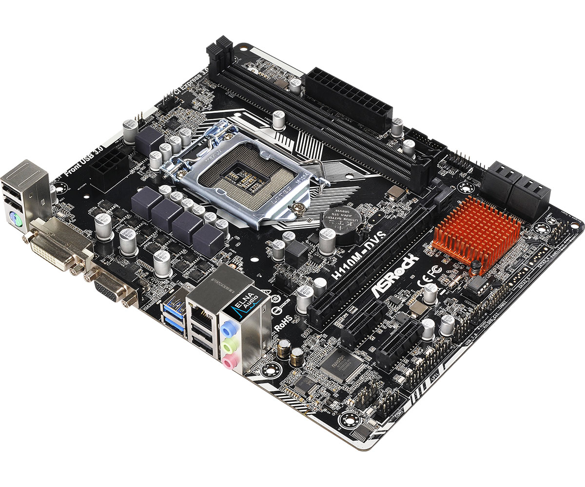 Asrock H110M-DVS R2.0 Intel H110 Micro ATX DDR4-SDRAM Motherboard