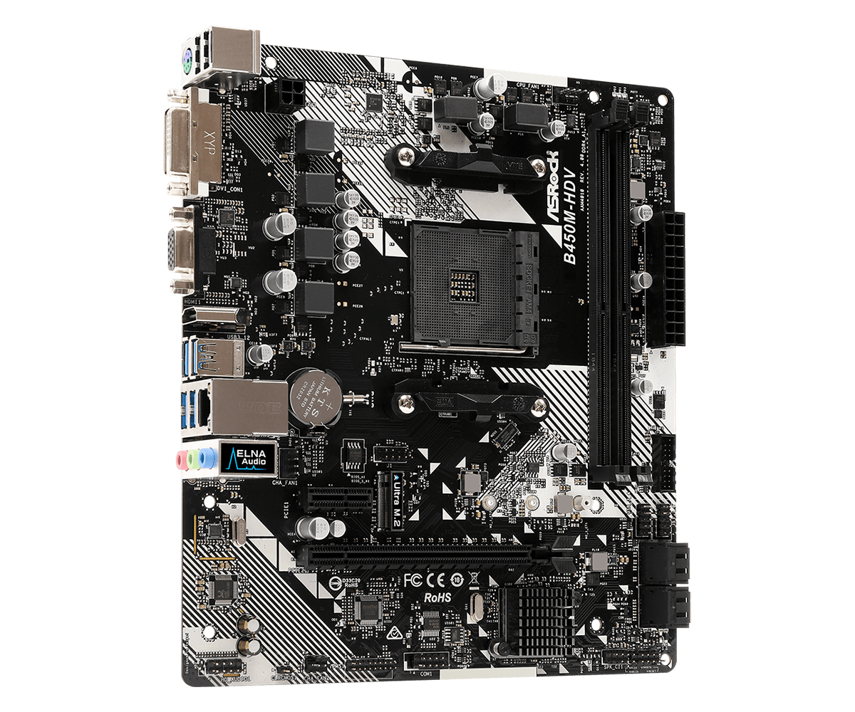 Asrock AMD B450M-HDV R4.0 Micro ATX DDR4 Motherboard