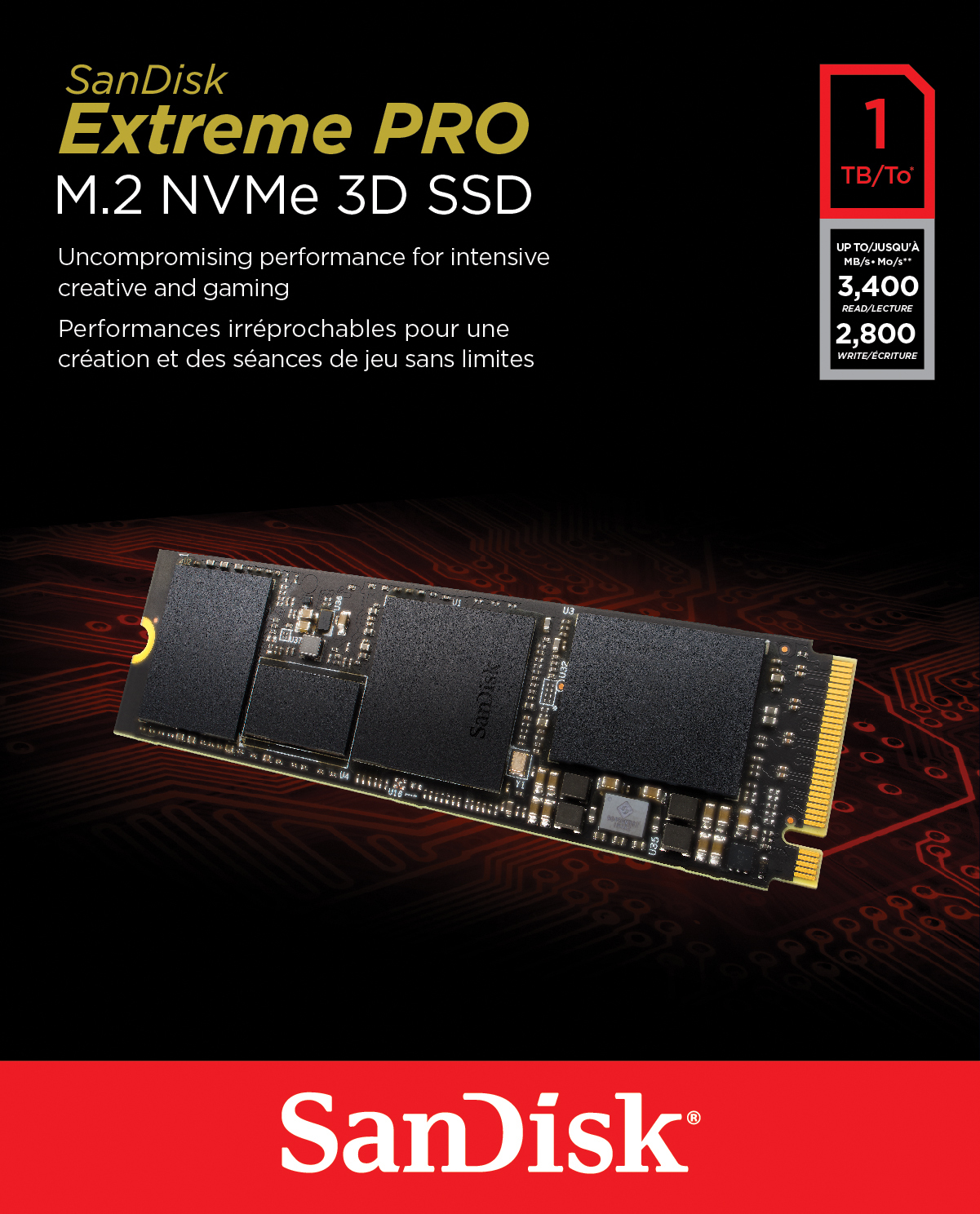 1TB SanDisk Extreme Pro M.2 PCI Express 3.0 Internal Solid State Drive