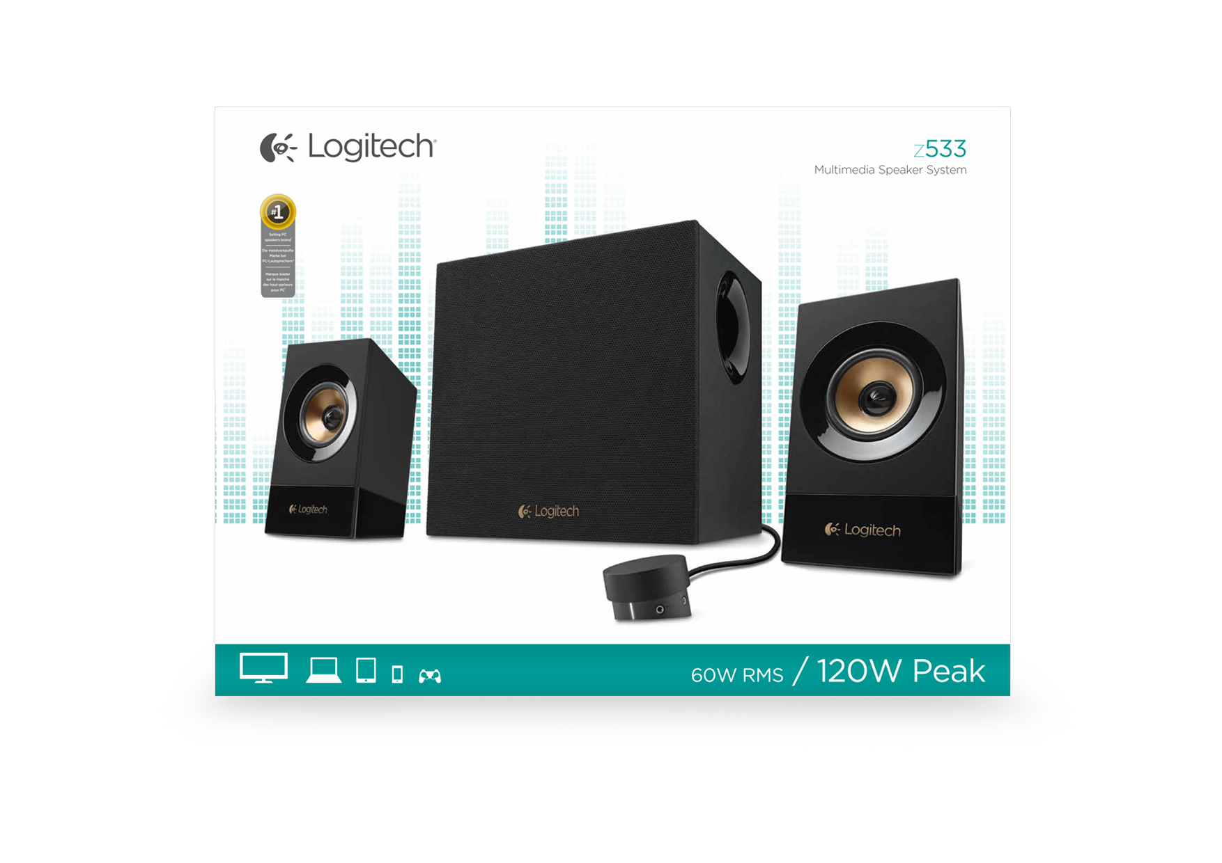 Logitech Z533 2.1 Channel 60 Watt Speaker System- Black