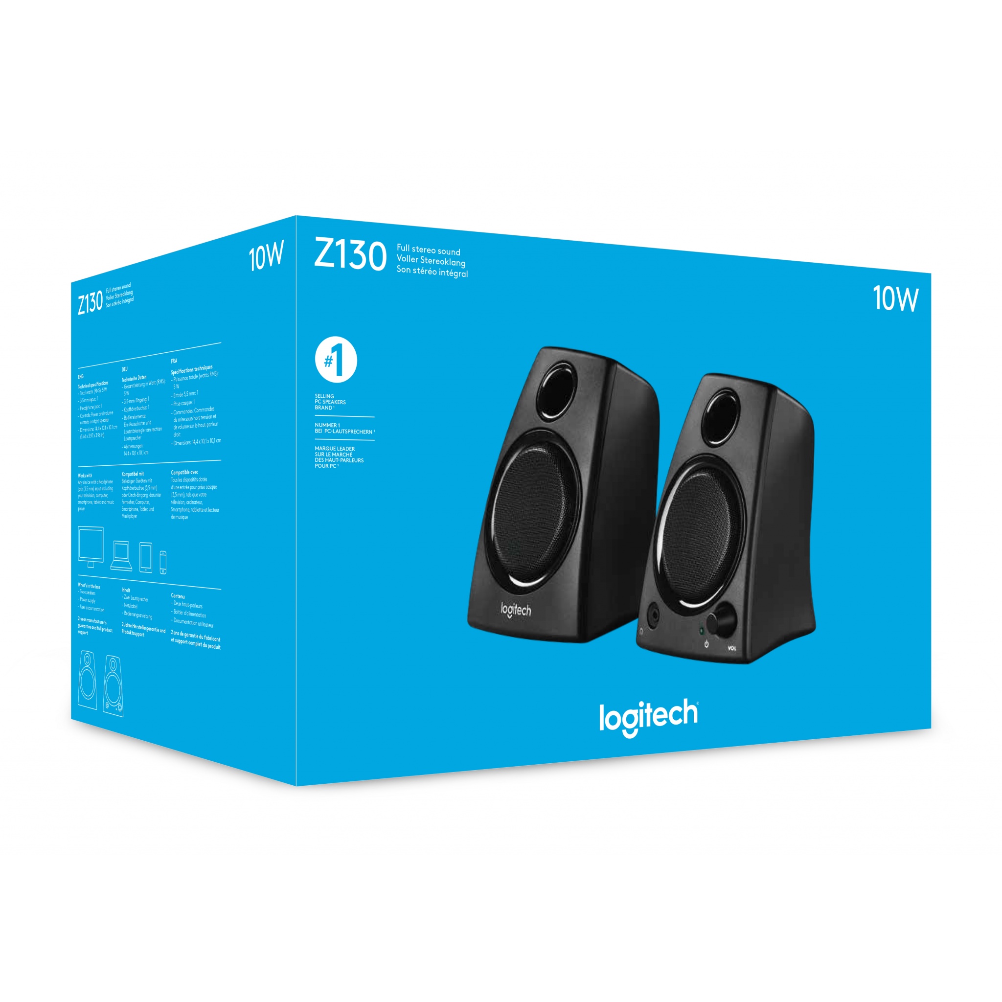 Logitech Z130 5 Watt 2.0 Speakers Black
