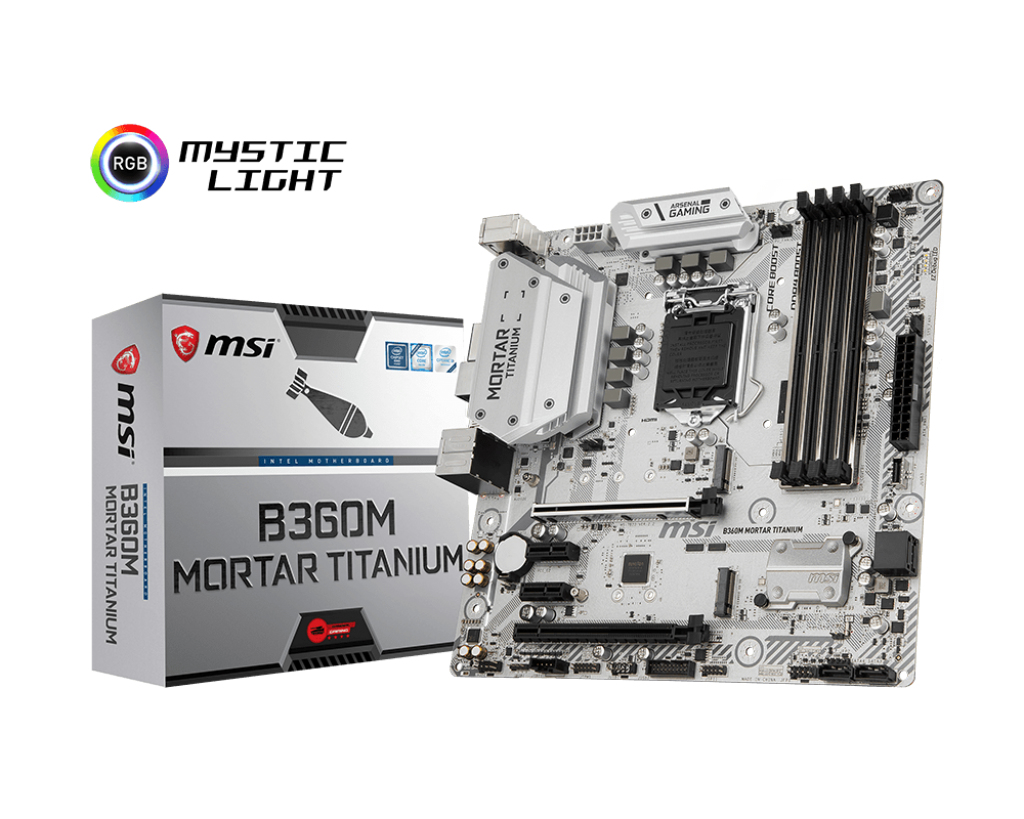 MSI Mortar Titanium Intel B360 DDR4-SDRAM Micro ATX Motherboard