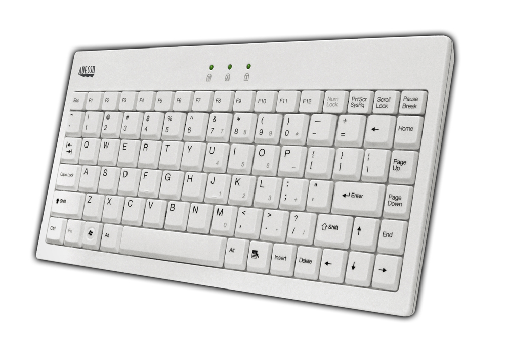Adesso USB PS2 QWERTY White Keyboard - US English Layout