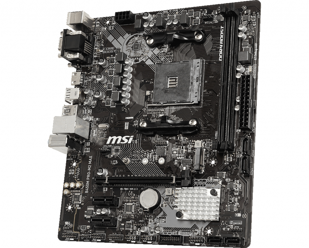 MSI B450M PRO-M2 MAX AMD B450 AM4 Micro ATX DDR4-SDRAM Motherboard