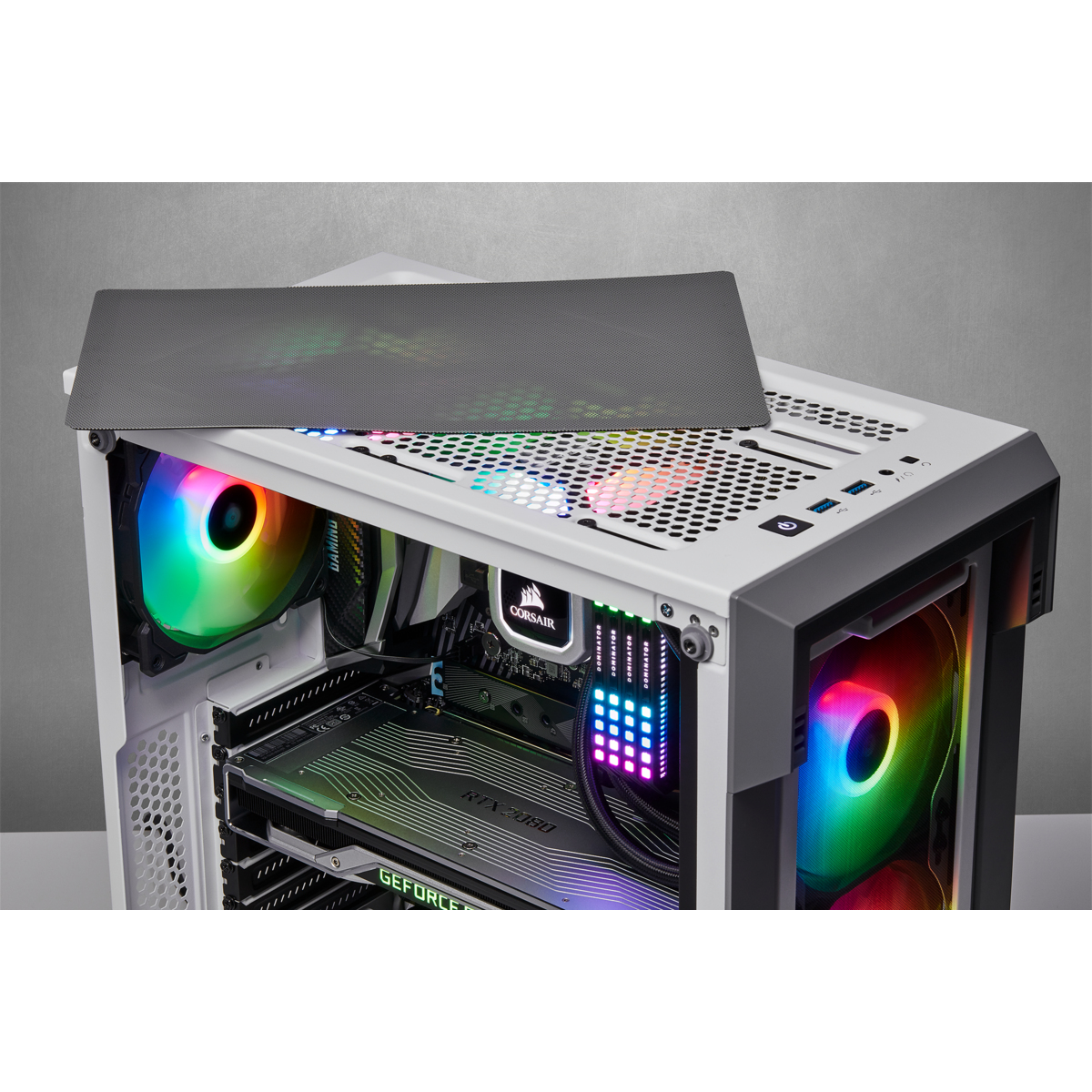 Corsair iCUE 220T RGB Airflow Midi Tower - White