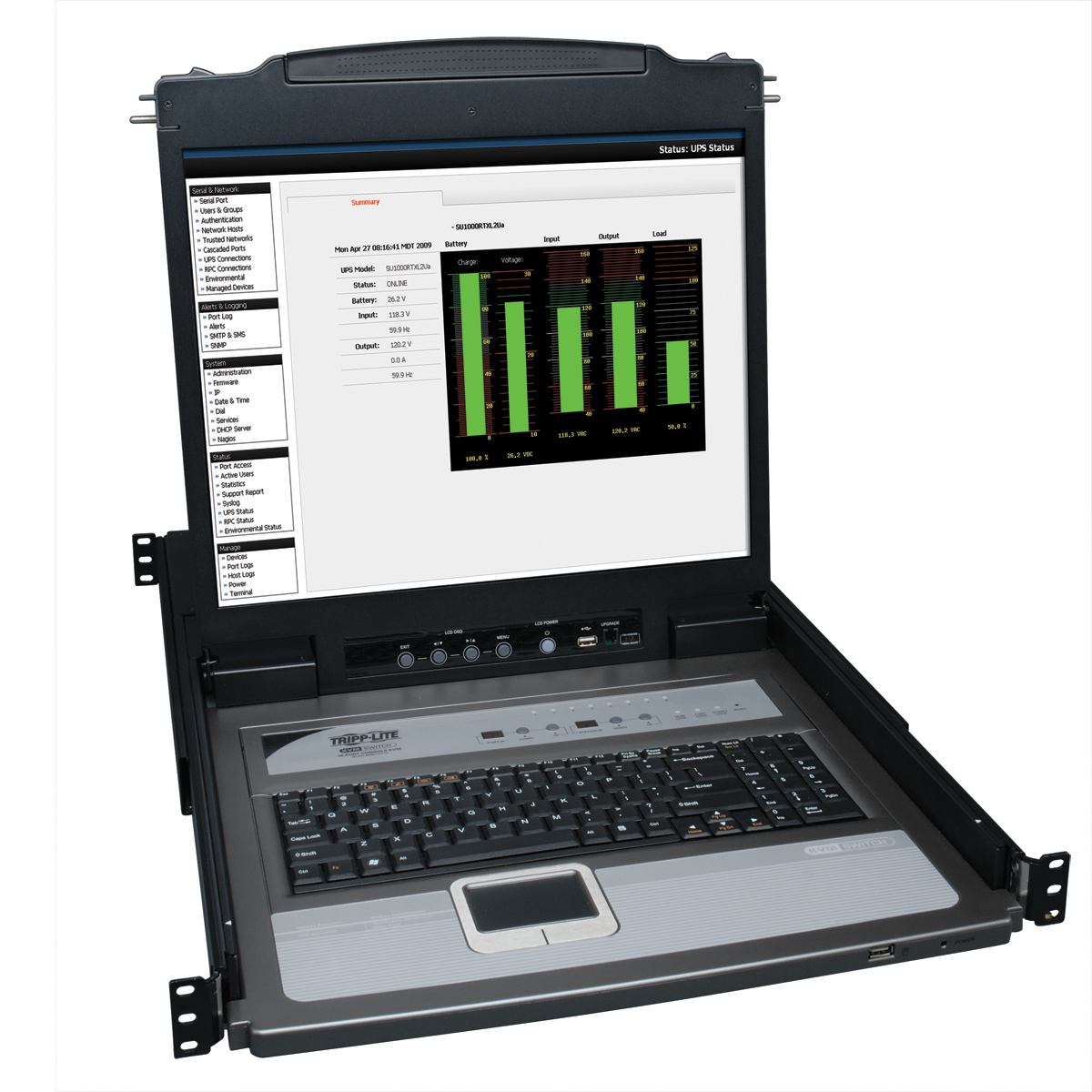 1U Rack Mount Console KVM Switch
