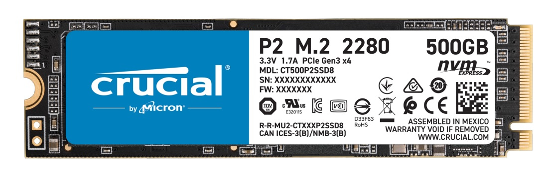 内蔵型SSD crucial M.2 SSD 2280 PCIe 4.0 500GB MVMe 500GB Crucial P2 M.2 2280 PCI Express 3.0 x 4 Internal Solid State