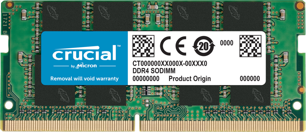 16GB Crucial 3200MHz PC4-25600 CL22 1.2V DDR4 SO-DIMM Memory Module