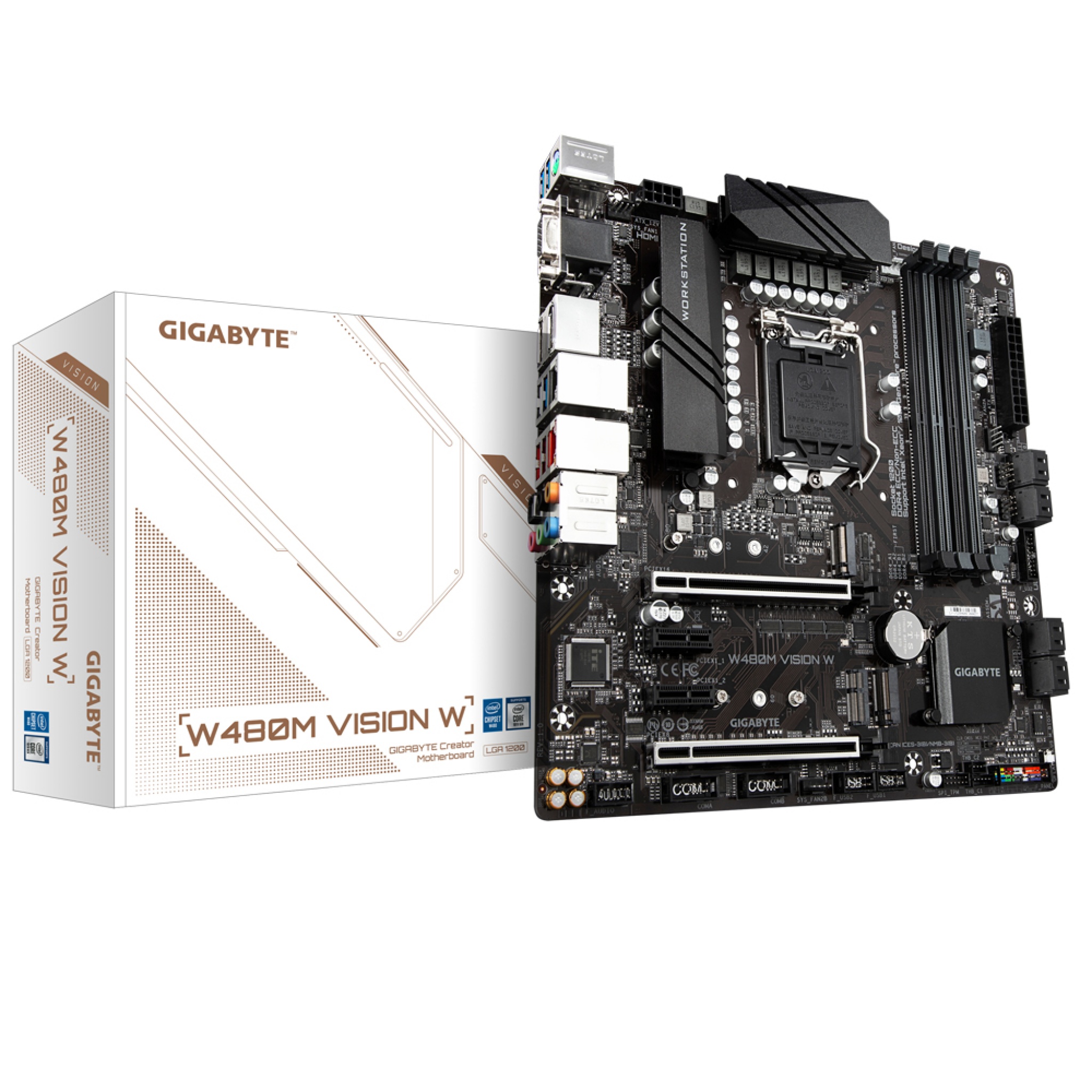 Gigabyte W480M Vision W Intel W480 Express LGA 1200 Micro ATX