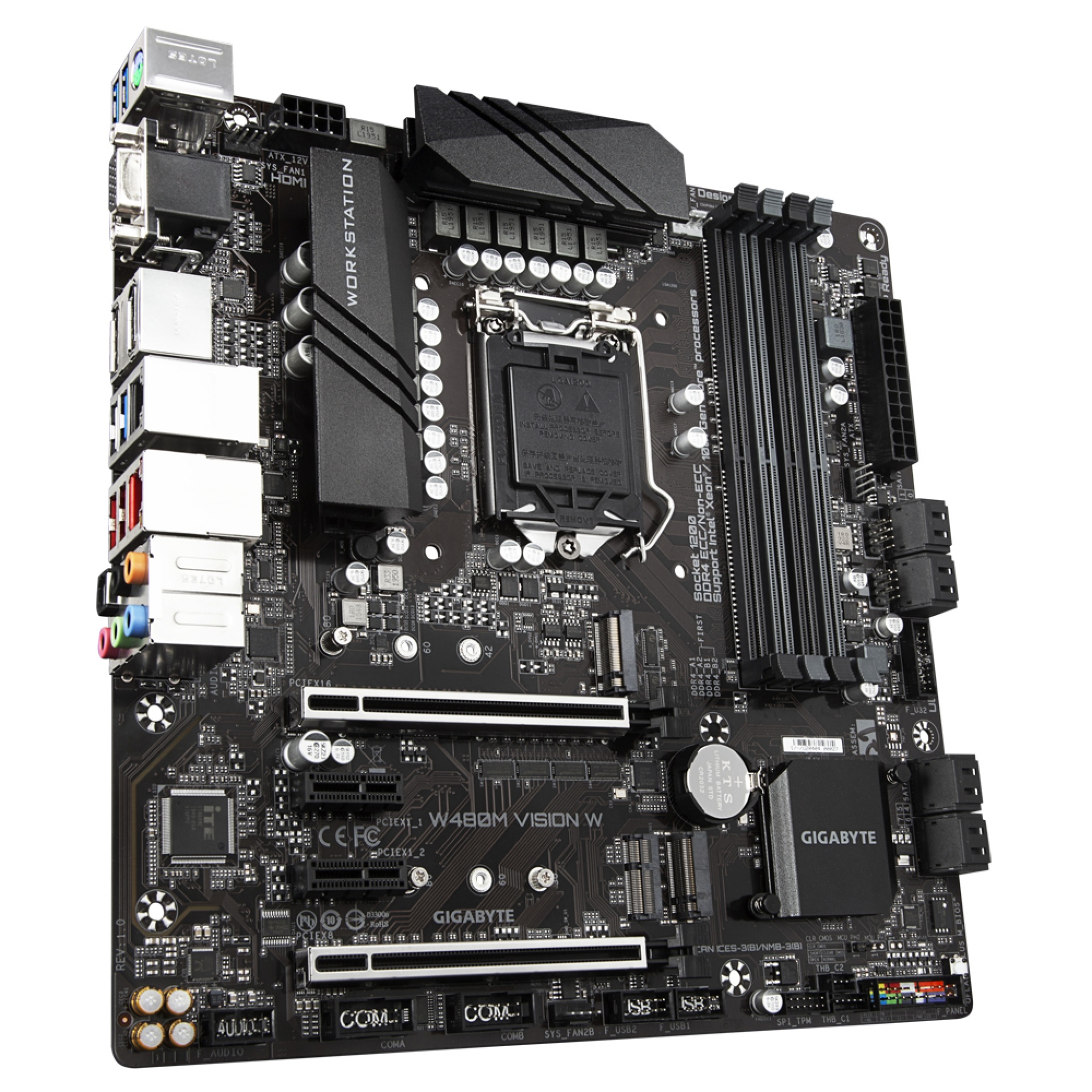 Gigabyte W480M Vision W Intel W480 Express LGA 1200 Micro ATX DDR4