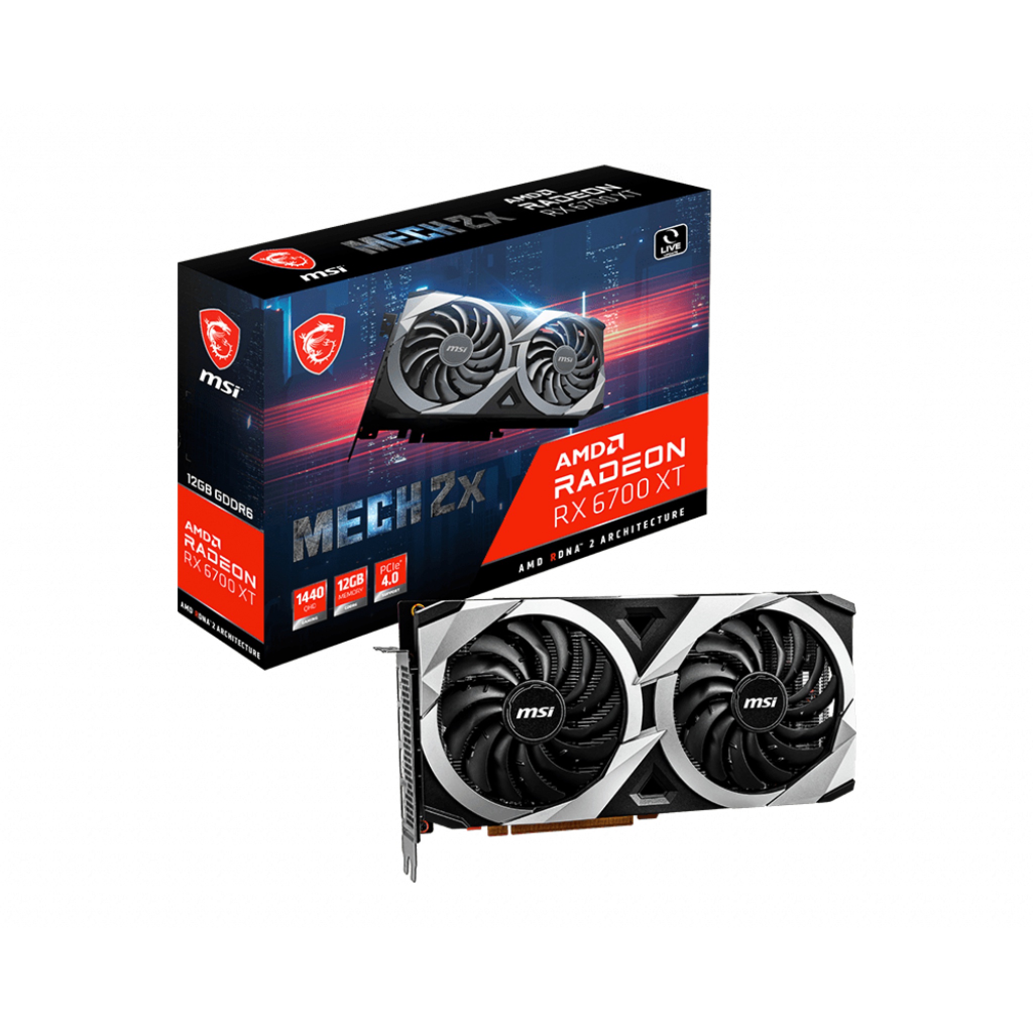 MSI AMD Radeon RX 6700 XT MECH 2X 12GB GDDR6 Graphics Card
