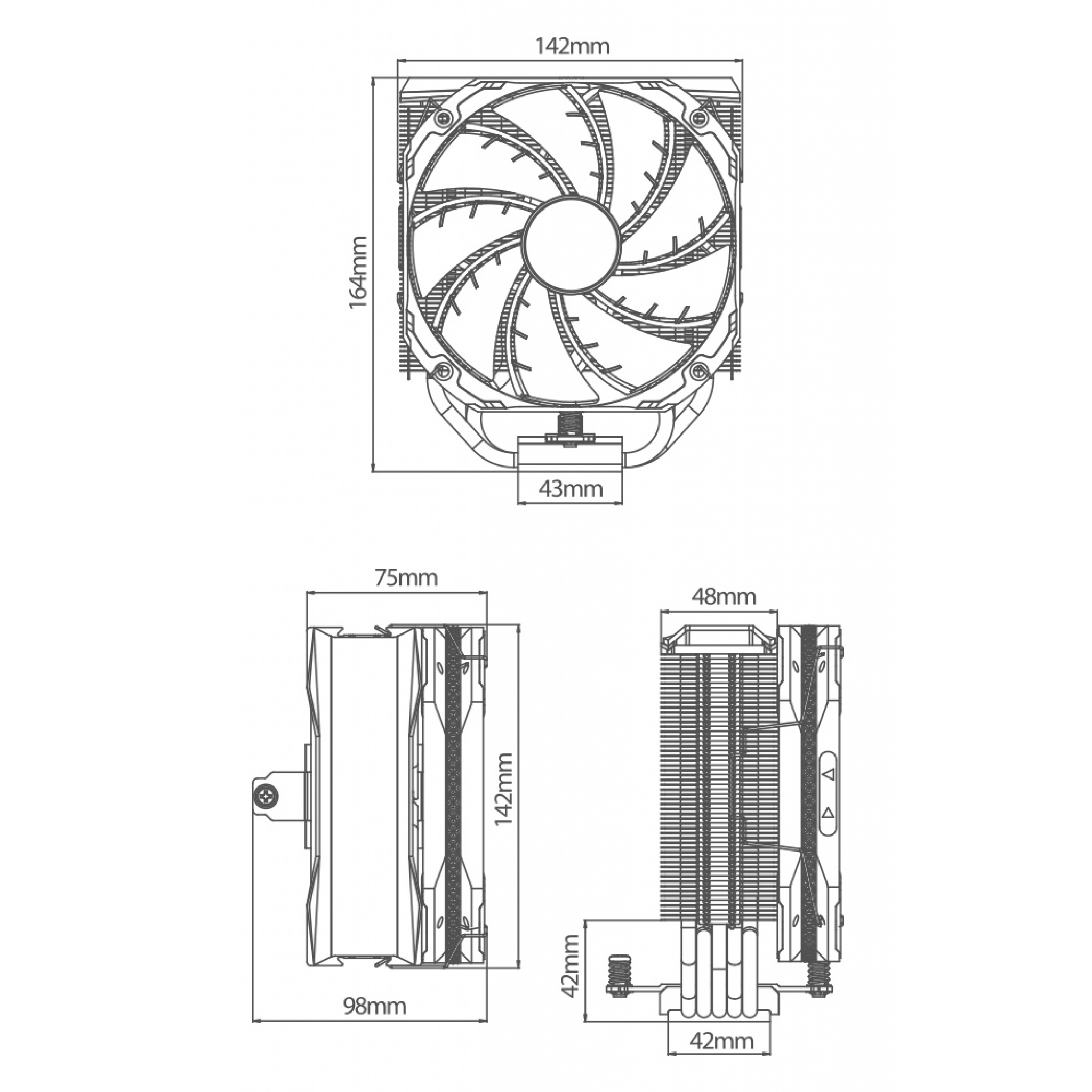 DeepCool AS500 140mm ARGB LED Computer Case Fan