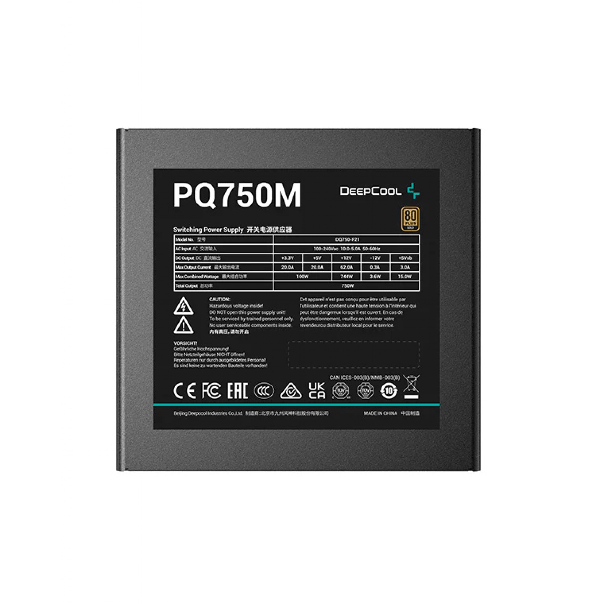 DeepCool PQ750M 750W ATX Fully Modular Power Supply DeepCool PQ750M 750W ATX Fully Modular Power Supply