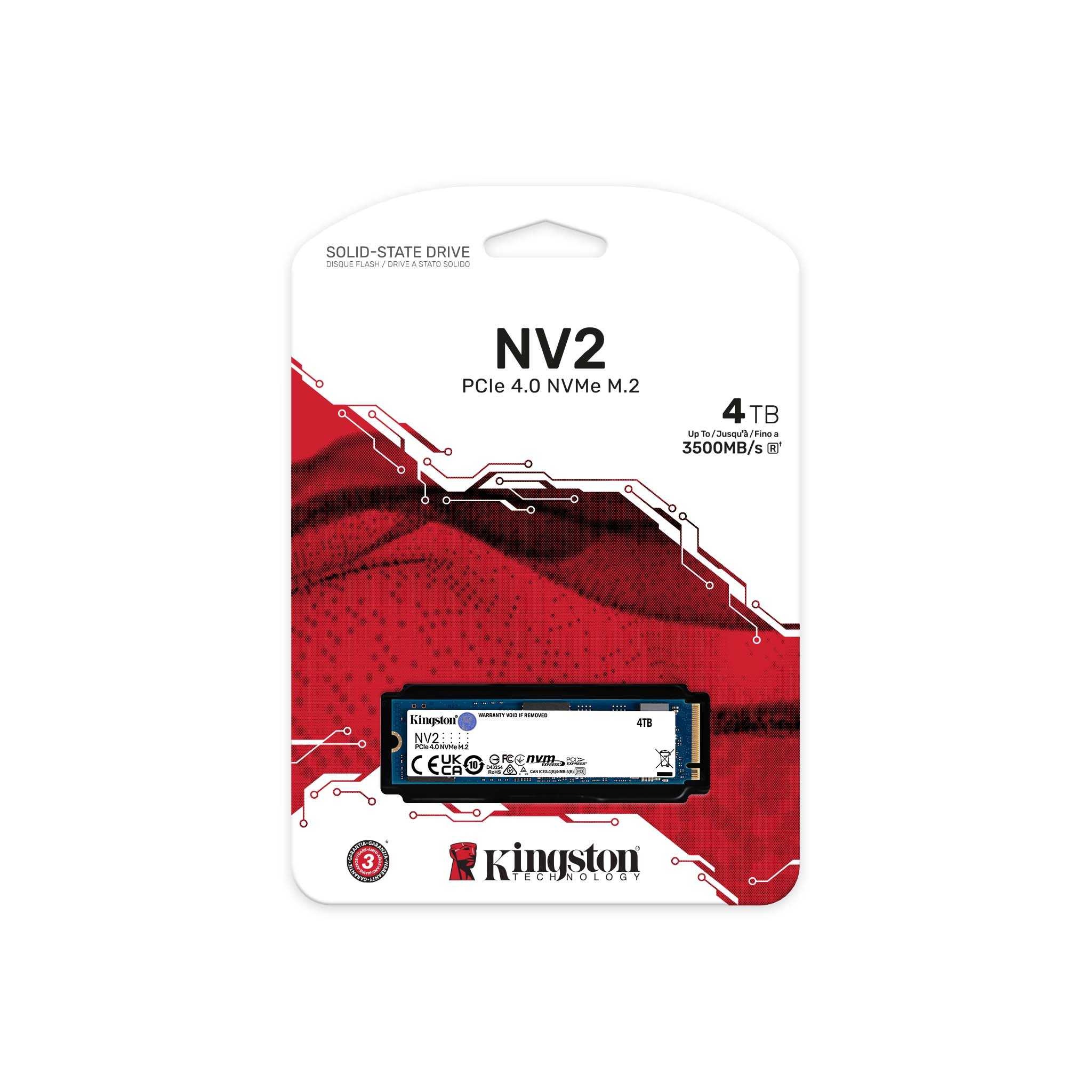 内蔵型SSD Kingston NV2 4TB SSD PCIe 4.0 NVMe M.2 4TB Kingston Technology NV2 M.2 PCI Express 4.0 NVMe Solid State Drive