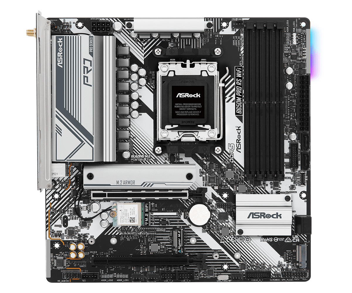 ASRock AMD B650M Pro RS WiFi AM5 Micro ATX DDR5 Motherboard