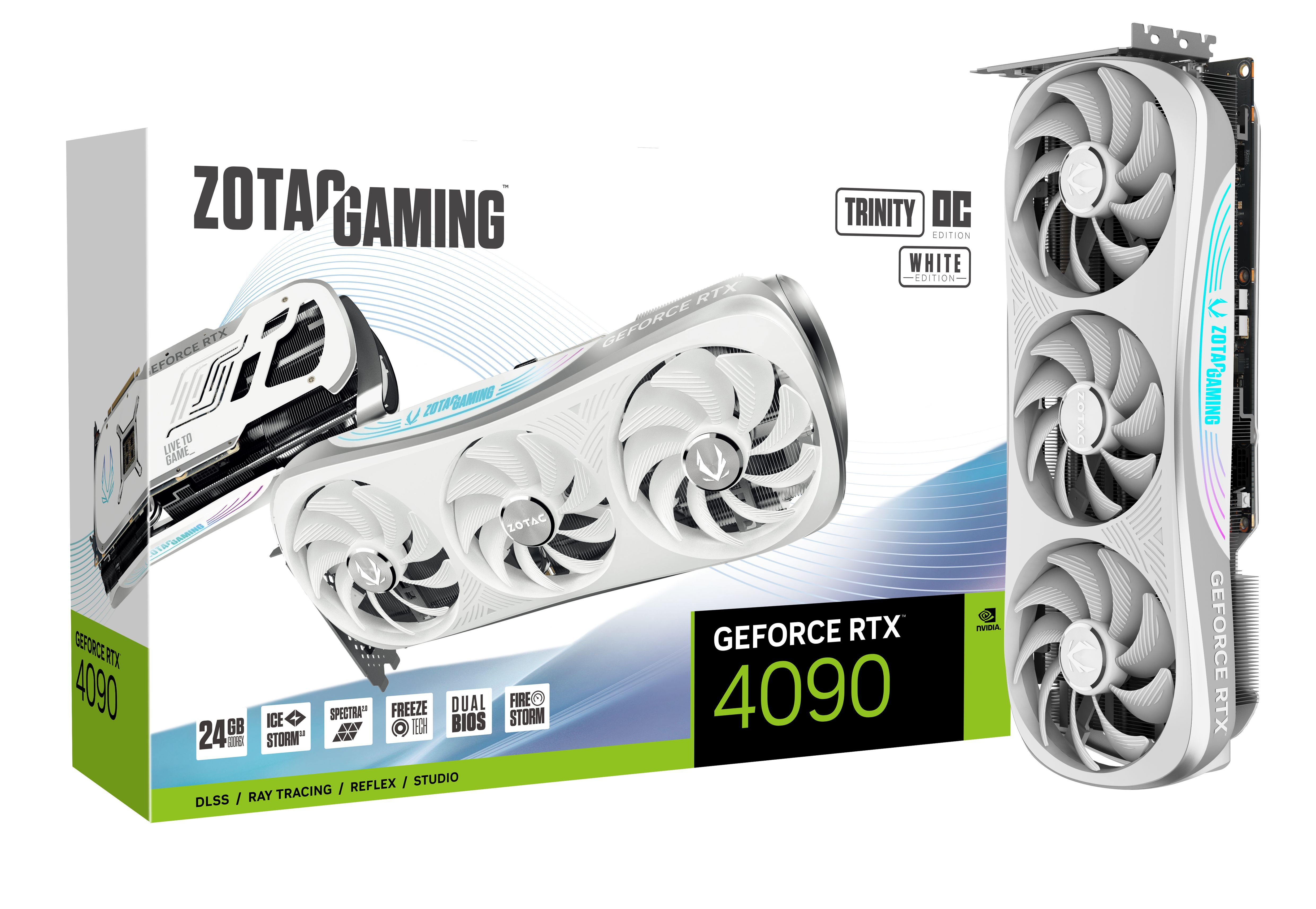 完動品 ZOTAC RTX4090 Trinity OC Zotac NVIDIA GeForce RTX 4090 Trinity OC White Edition 24GB GDDR6X