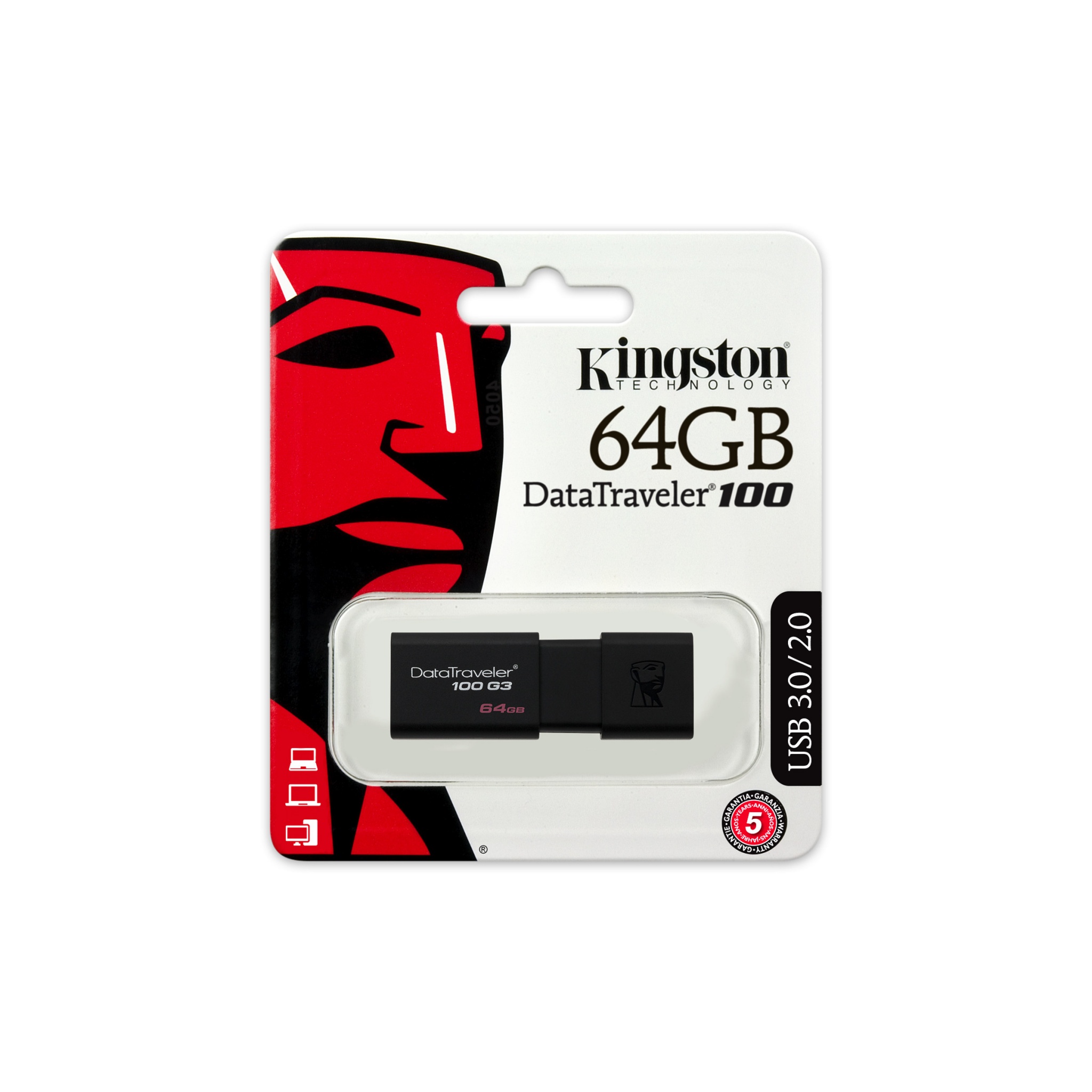 64GB Kingston DataTraveler 100 G3 USB3.0 Flash Drive Black