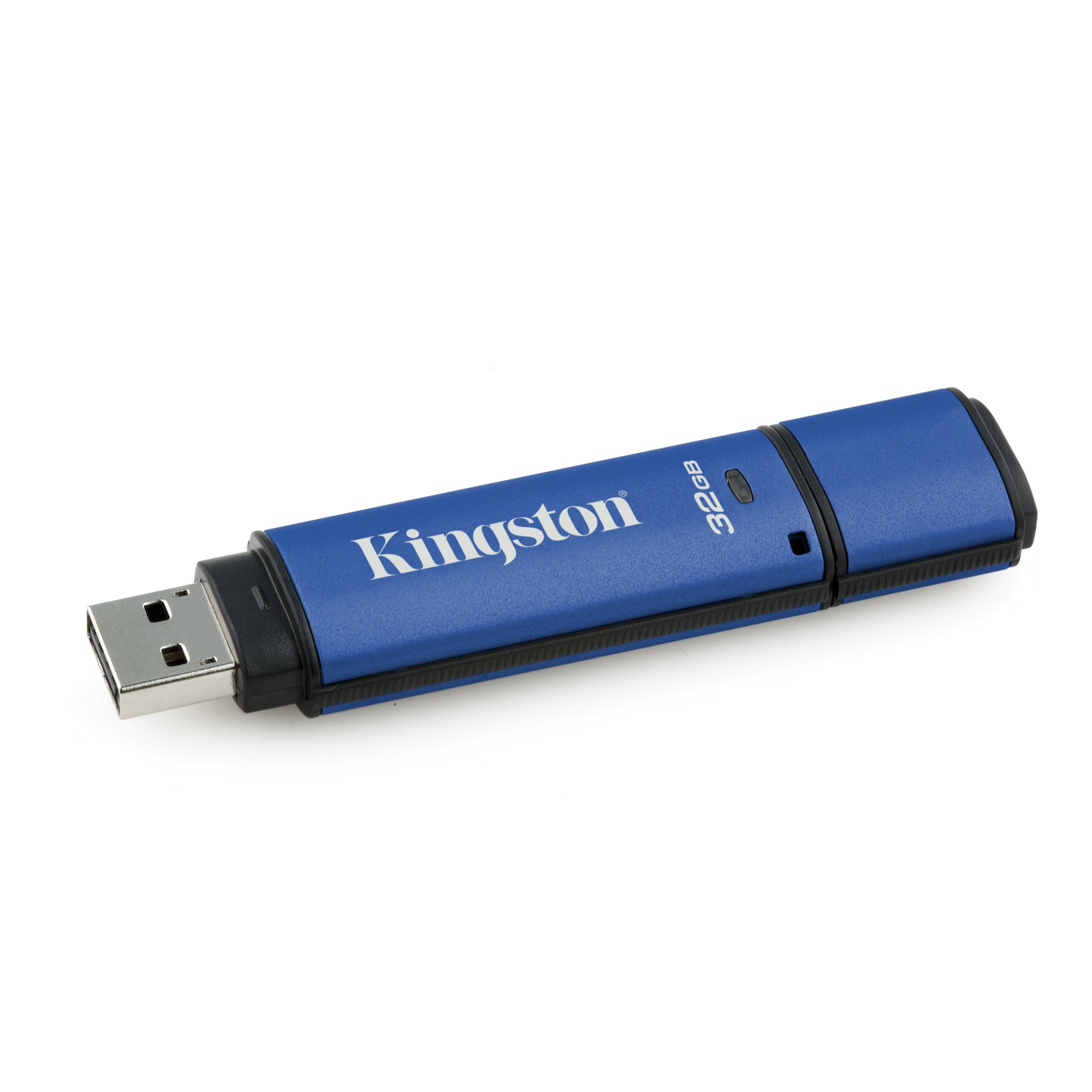 32GB Kingston DataTraveler Vault Privacy 3.0 Encrypted USB Flash Drive -  Black/Blue
