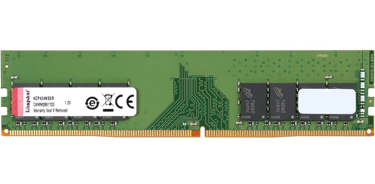 KCP424ns8/8　8GB DDR4 メモリー　2枚 8GB Kingston DDR4 2400MHz PC4-19200 CL17 Memory Module