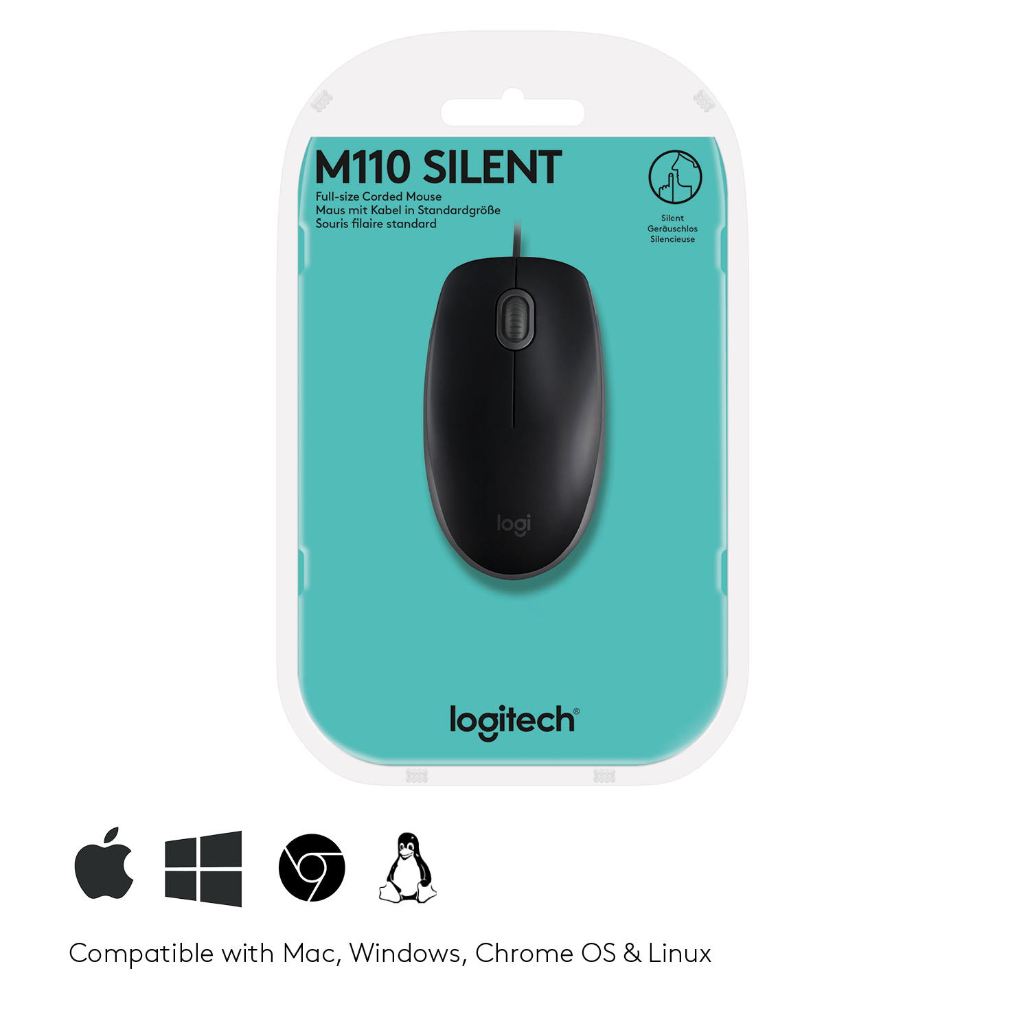 Logitech Silent Wired Mouse - Black
