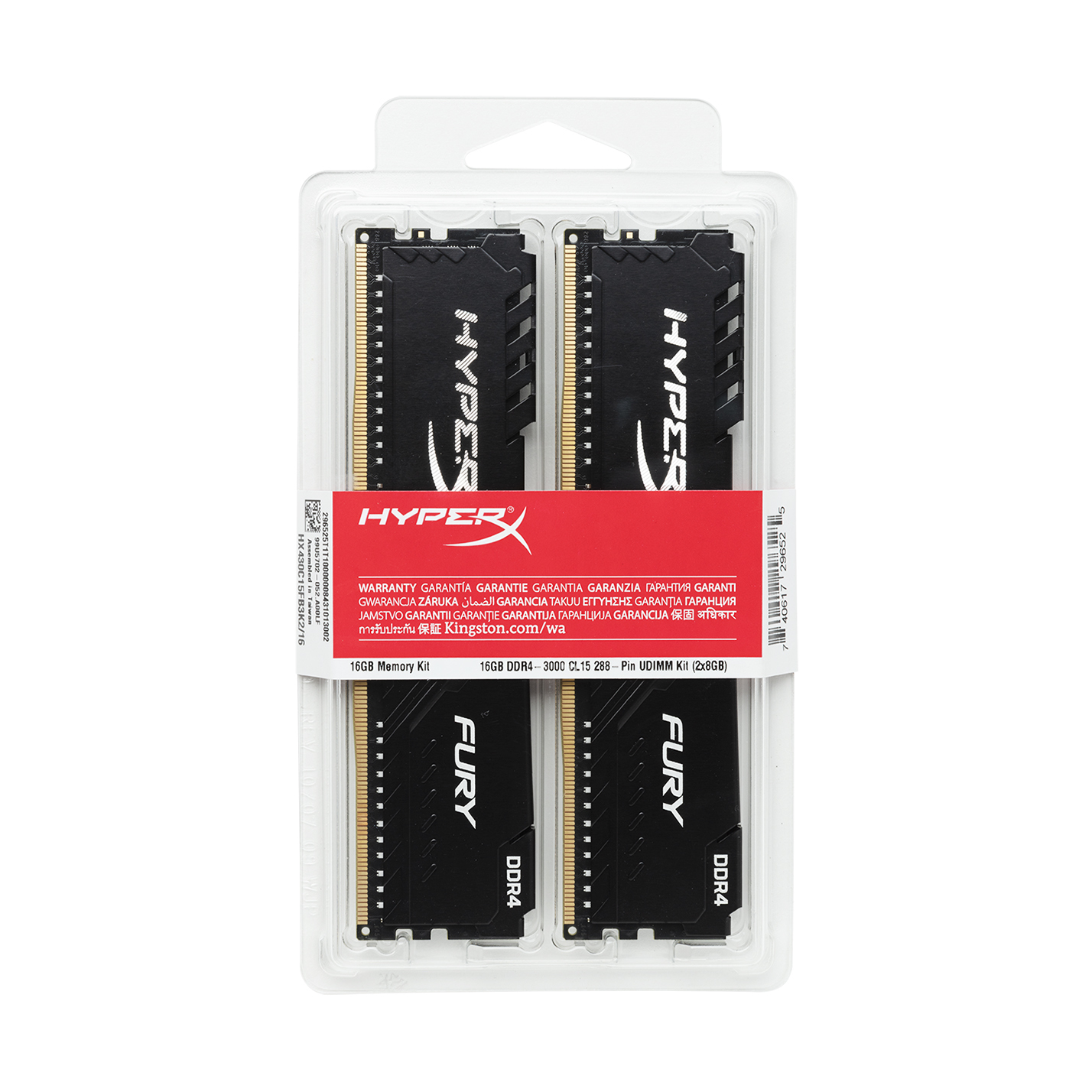 16GB Kingston HyperX Fury DDR4 3000MHz PC4-24000 CL15 Dual Channel
