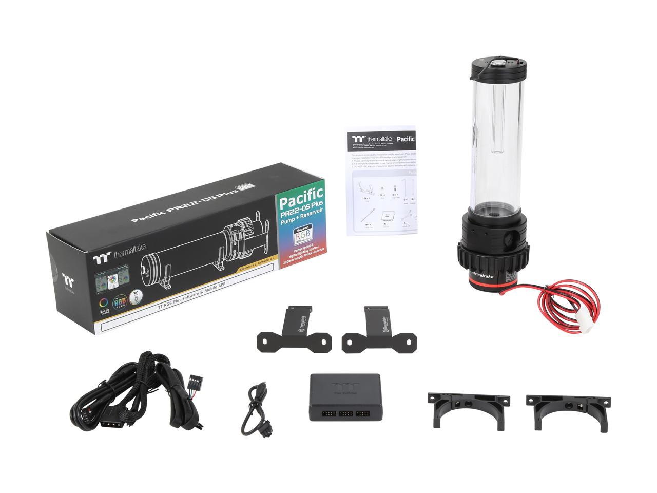 Thermaltake Pacific PR22-D5 Plus アドレッサブルRGB LED 5速調整可能 D5ポンプ/リザーバーコンボ 3ポートG 1/4インチ スレッド Tt LCS認定 冷却 CL-W187-PL00S Pacific PR22-D5 Plus
